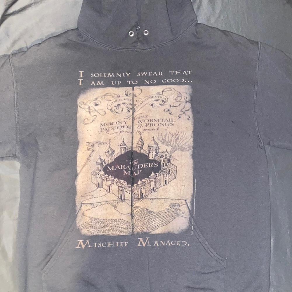 dark grey harry potter marauders map jacket